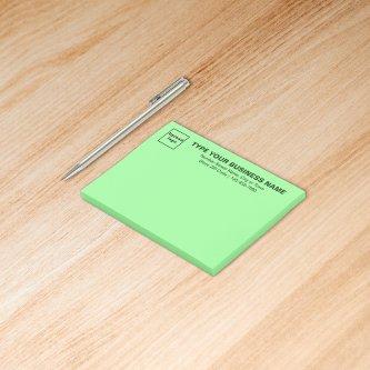 Business Brand on Light Green Rectangle Post-it Notes