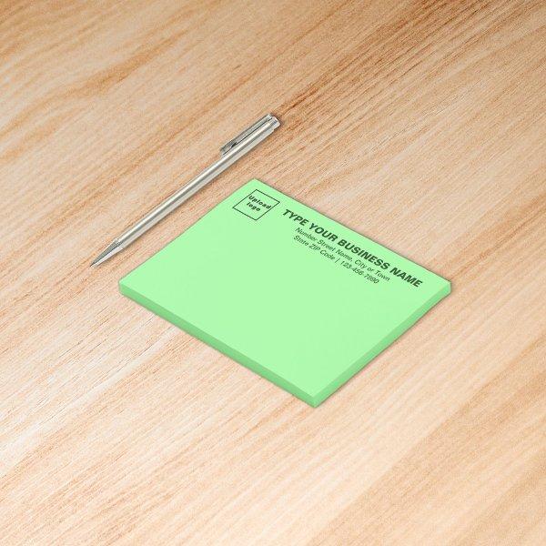 Business Brand on Light Green Rectangle Post-it Notes