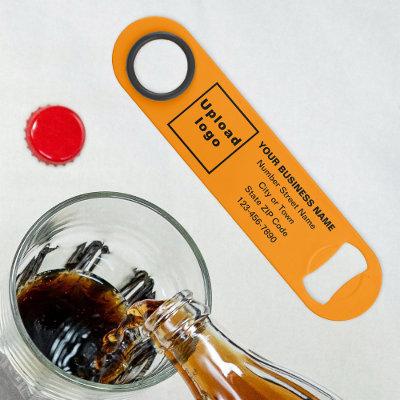 Business Brand on Orange Color Bottle Opener