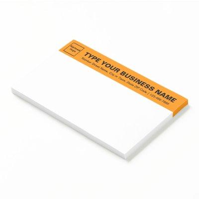 Business Brand on Orange Color Heading of Large Post-it Notes