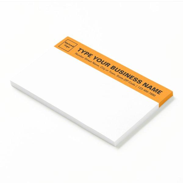 Business Brand on Orange Color Heading of Large Post-it Notes
