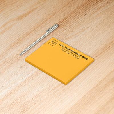 Business Brand on Orange Color Rectangle Post-it Notes