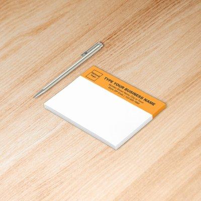 Business Brand on Orange Heading of Rectangle Post-it Notes