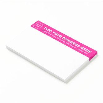 Business Brand on Pink Heading of Large Post-it Notes