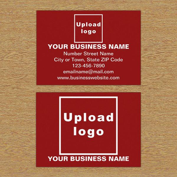 Business Brand on Red Rectangle Enclosure Card