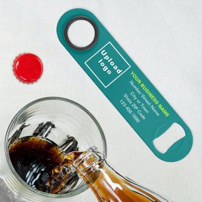 Business Brand on Teal Green Bottle Opener
