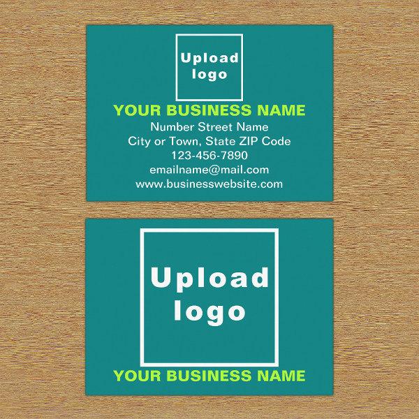 Business Brand on Teal Green Rectangle Enclosure Card