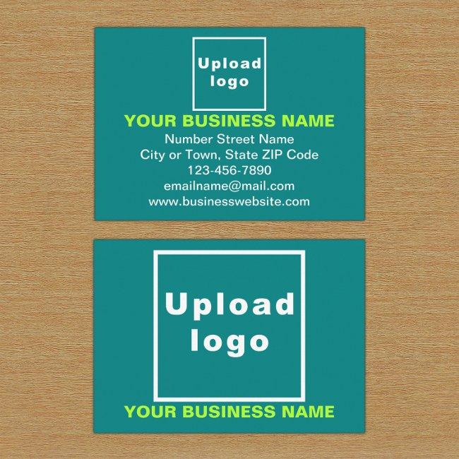 Business Brand on Teal Green Rectangle Enclosure Card