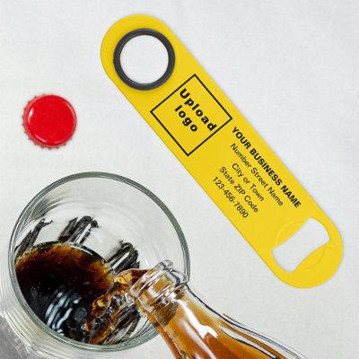 Business Brand on Yellow Bottle Opener