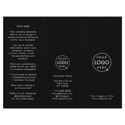 Business Branded Modern Black Folded Brochure
