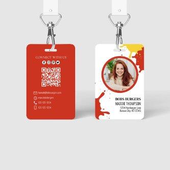 Business Burgers QR Code Photo Template  Badge
