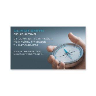 blue background compass, consulting.