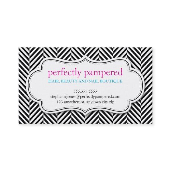 bold herringbone pattern black white
