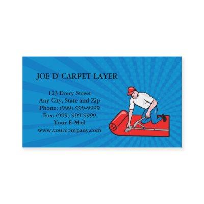 Carpet Layer Fitter Worker Cartoon