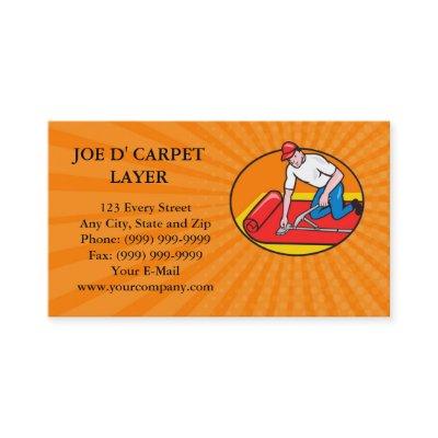 Carpet Layer Fitter Worker Cartoon