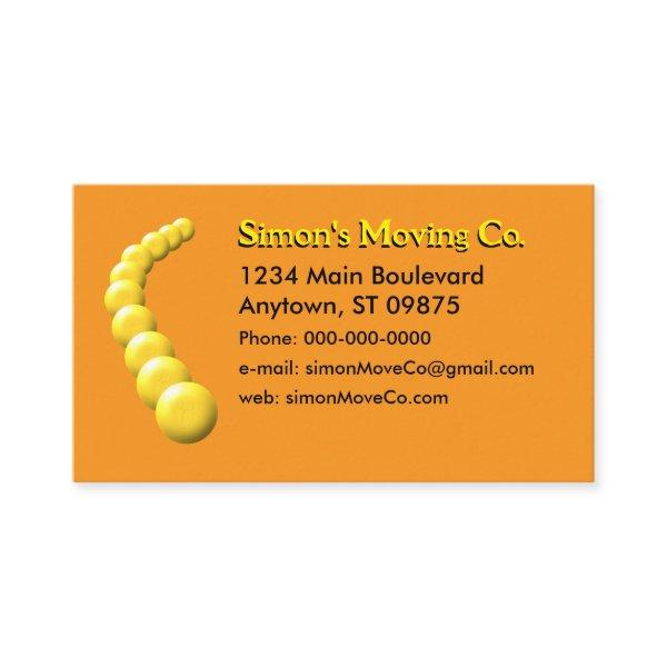 Curved Line of Yellow Balls