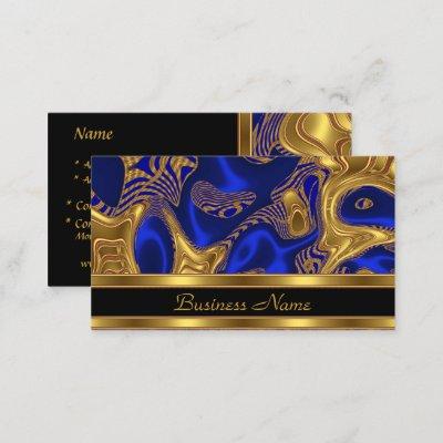 Elegant Exotic Blue Gold Abstract