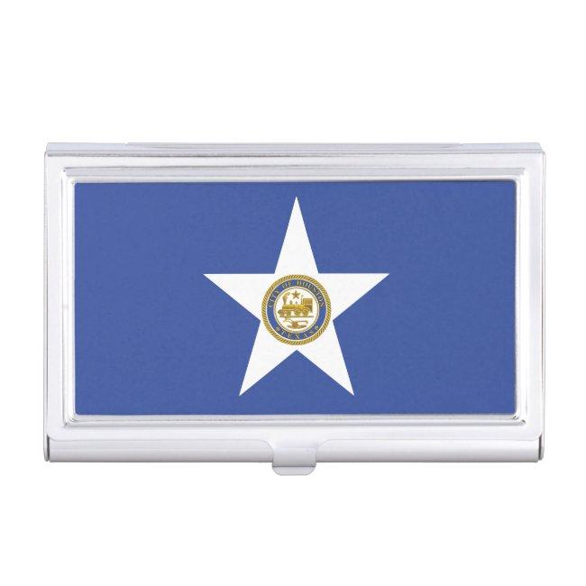 holder with Flag of Houston