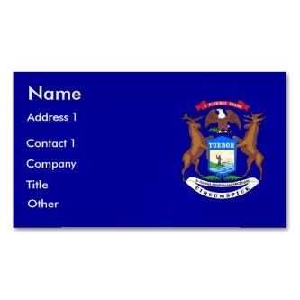Magnet with Flag of Michigan