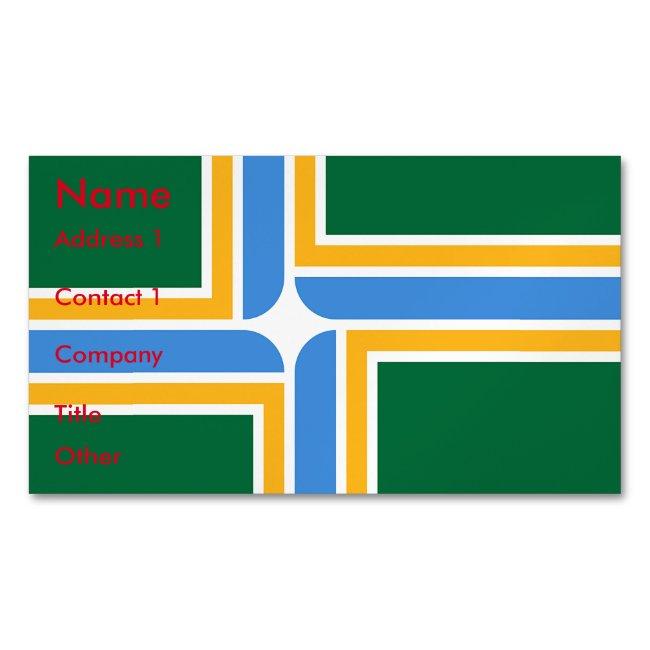 Magnet with Flag of Portland, USA