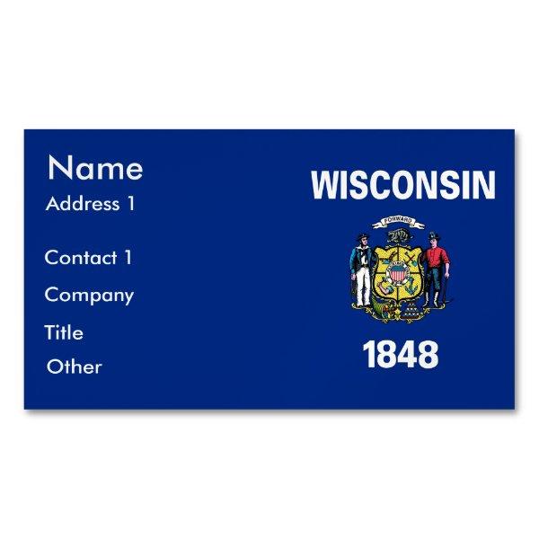 Magnet with Flag of Wisconsin, USA