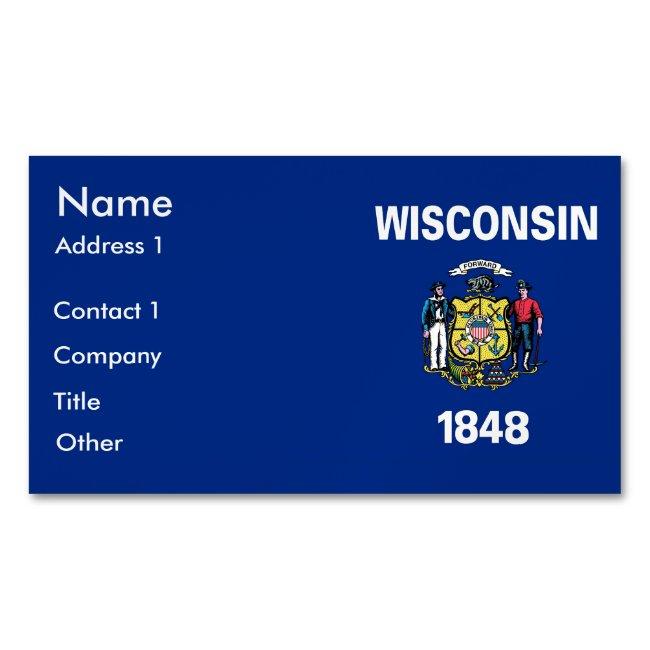 Magnet with Flag of Wisconsin, USA