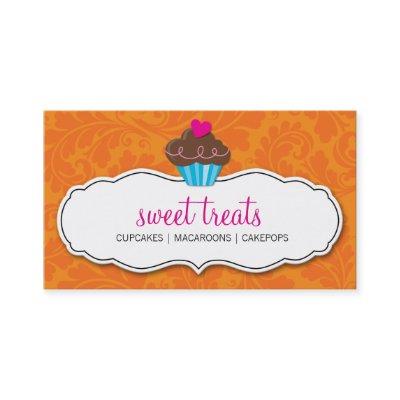 pretty flourish cupcake orange pink