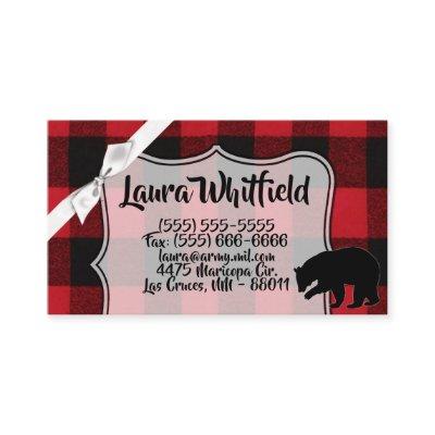 Red Buffalo Plaid Bear Black