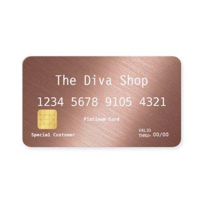 Rose Gold Brushed Credit Card