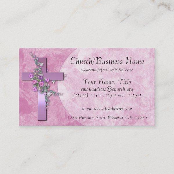 : Purple Cross with Pink Flowers