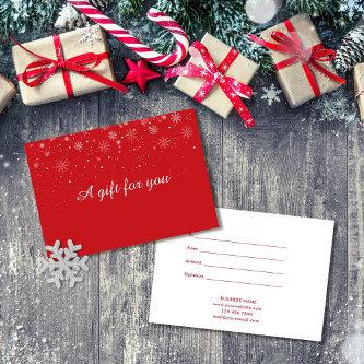 Business Christmas Holiday Gift Certificate