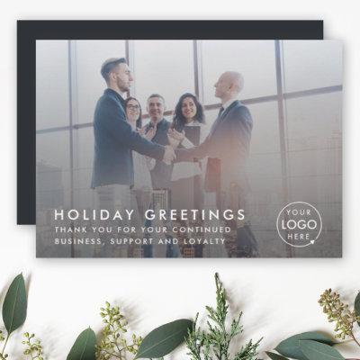 Business Christmas | Modern Corporate Photo Logo Holiday Card
