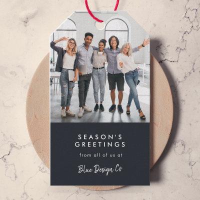 Business Christmas | Modern Stylish Team Photo Gift Tags