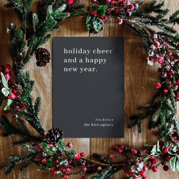Business Christmas | Modern Trendy Black Corporate Holiday Card