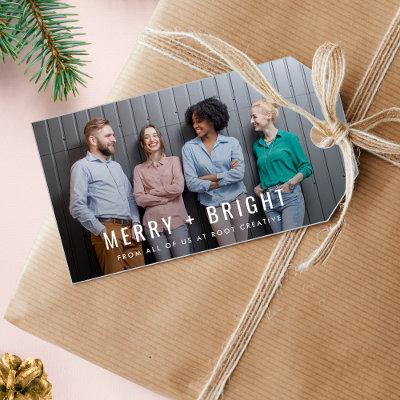 Business Christmas | Team Photo Merry and Bright Gift Tags