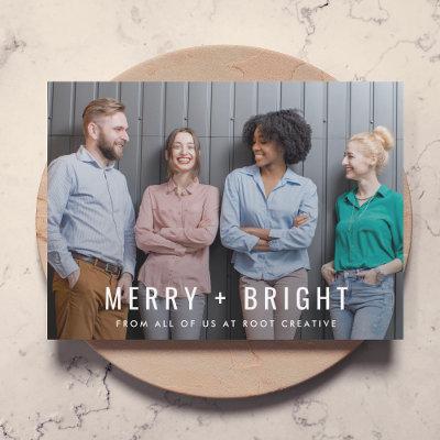 Business Christmas | Team Photo Merry and Bright  Holiday Card