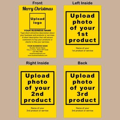 Business Christmas Yellow Folded Greeting Card