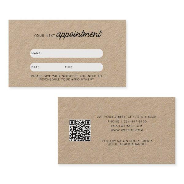 Business Client Appointment Card QR Code Kraft