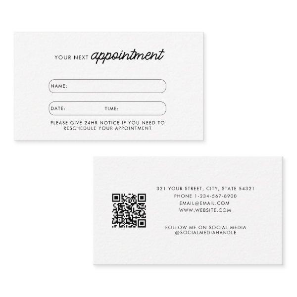 Business Client Appointment Card QR Code Stylish