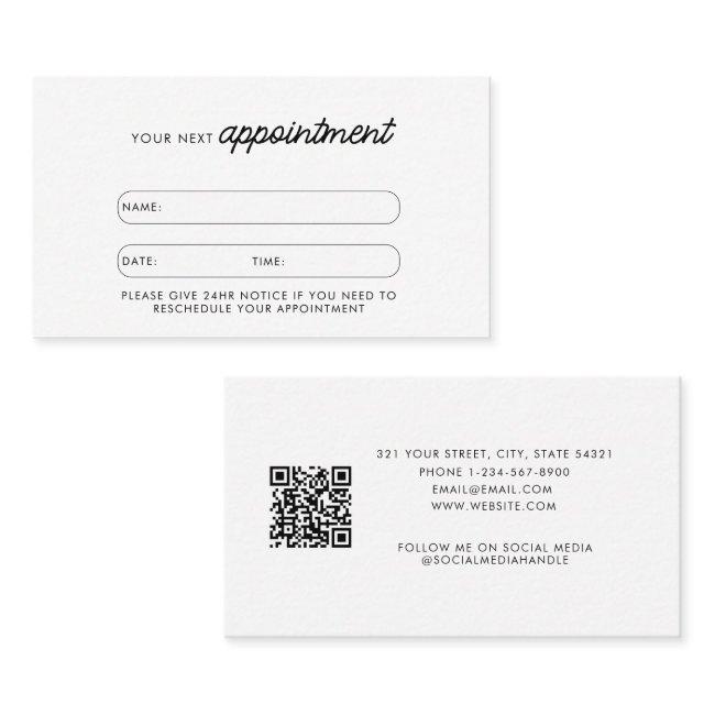 Business Client Appointment Card QR Code Stylish