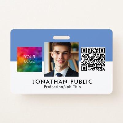 Business Company Corporate Logo QR Code Employee Badge