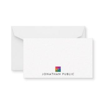 Business Company Logo Here Your Name Simple Note Card