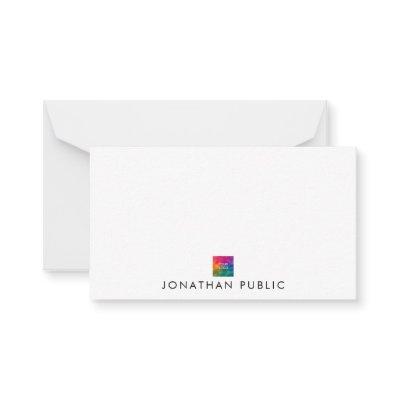 Business Company Logo Here Your Name Simple Note Card
