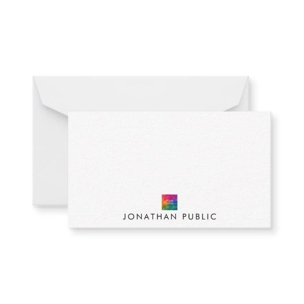 Business Company Logo Here Your Name Simple Note Card