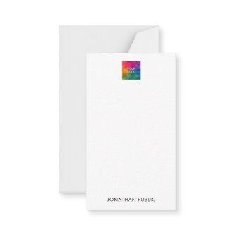 Business Company Logo Name Here Modern Vertical Note Card