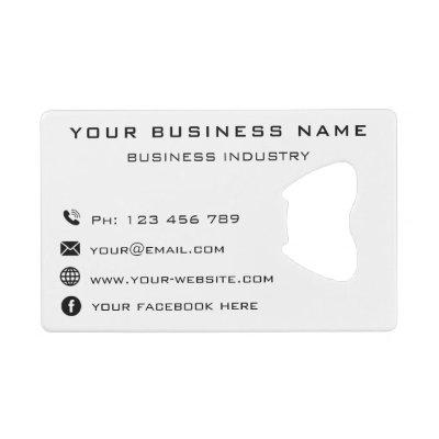 Business Company Promotional Personalized - Modern Credit Card Bottle Opener