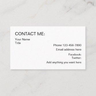 Business Contact Cards