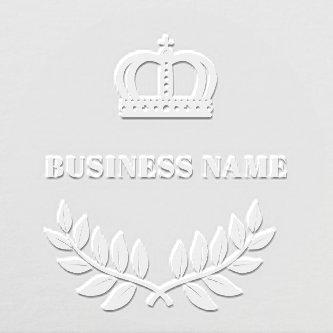 Business crown laurel wreath name embosser