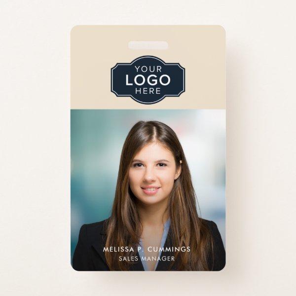 Business Employee Photo ID with QR Code Custom Badge