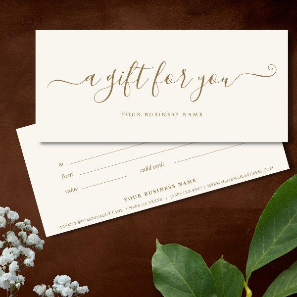 Business Gift Certificate Elegant Simple